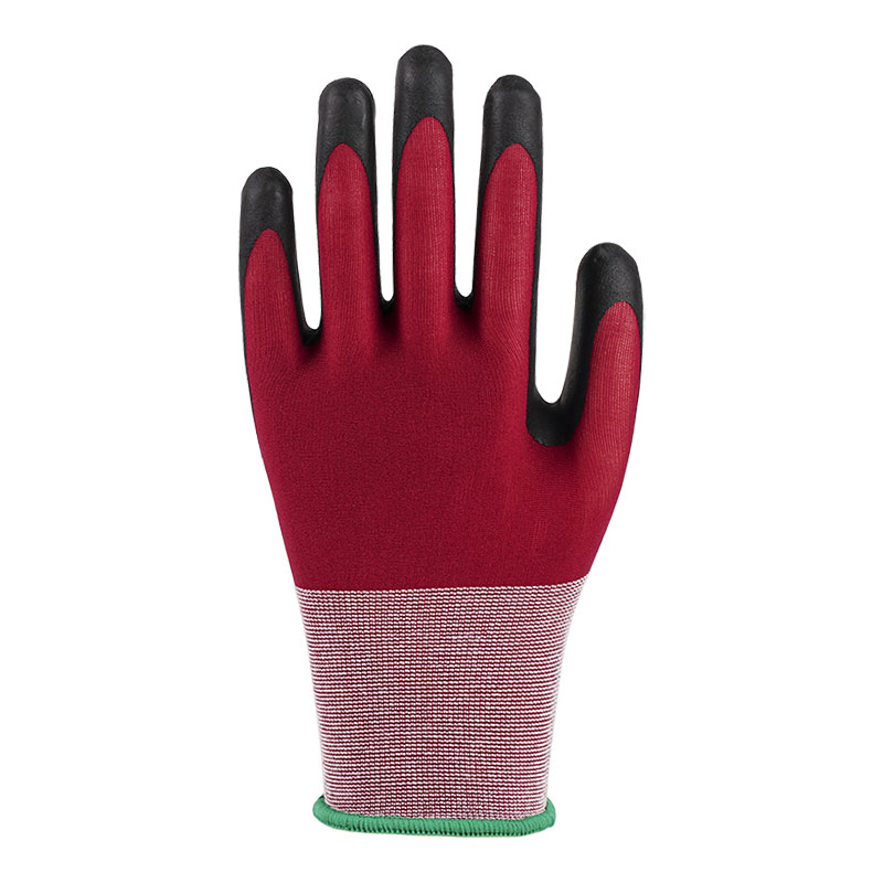 21 Gauge Ultra Fine Foaming Wine Red Nylon Latex Handskar