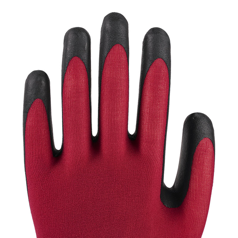 21 Gauge Ultra Fine Foaming Wine Red Nylon Latex Handskar